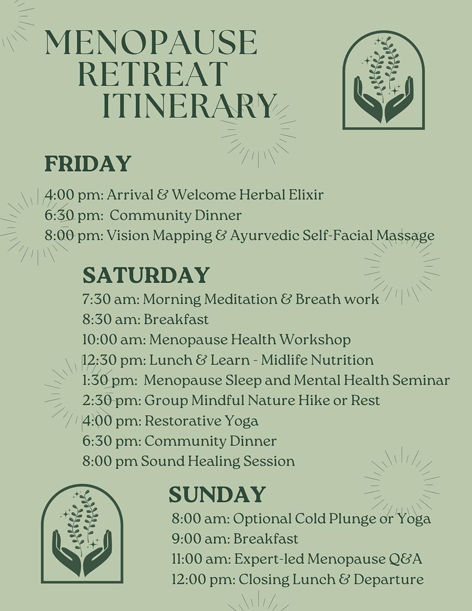 Sample Menopause Retreat Itinerary - 1